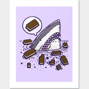 Ice Cream Sandwich Shark Posters and Art